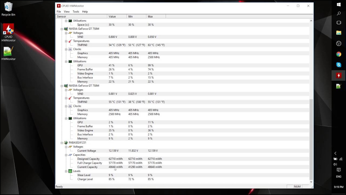 Phần mềm đo nhiệt độ CPU máy tính HWMonitor