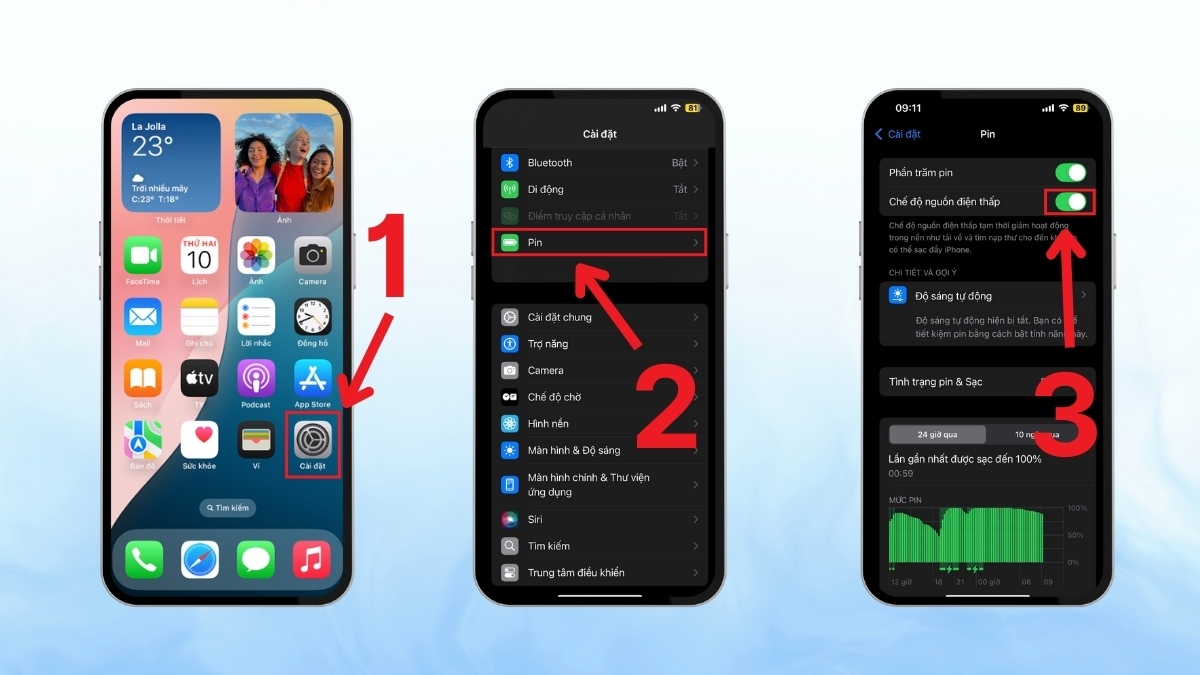 Cách tắt chế độ pin màu vàng trên iPhone