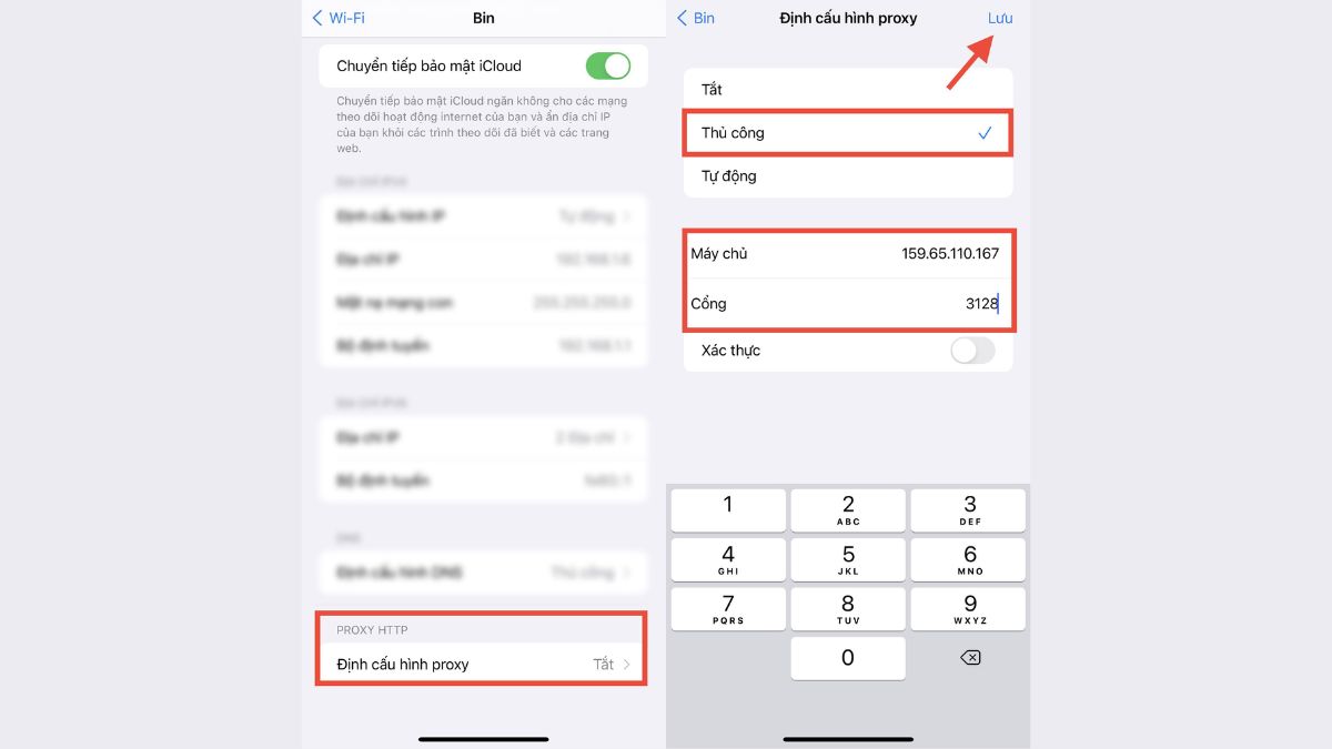 Cách thiết lập Proxy trên điện thoại - bước 2