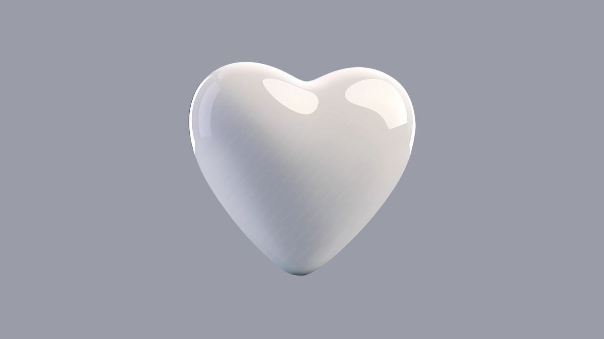 Icon trái tim trắng 3D
