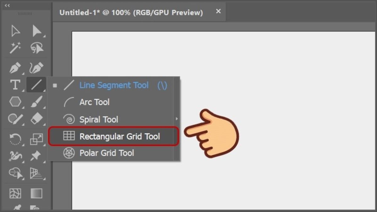 Sử dụng Grid để vẽ đối xứng trong Illustrator - bước 1