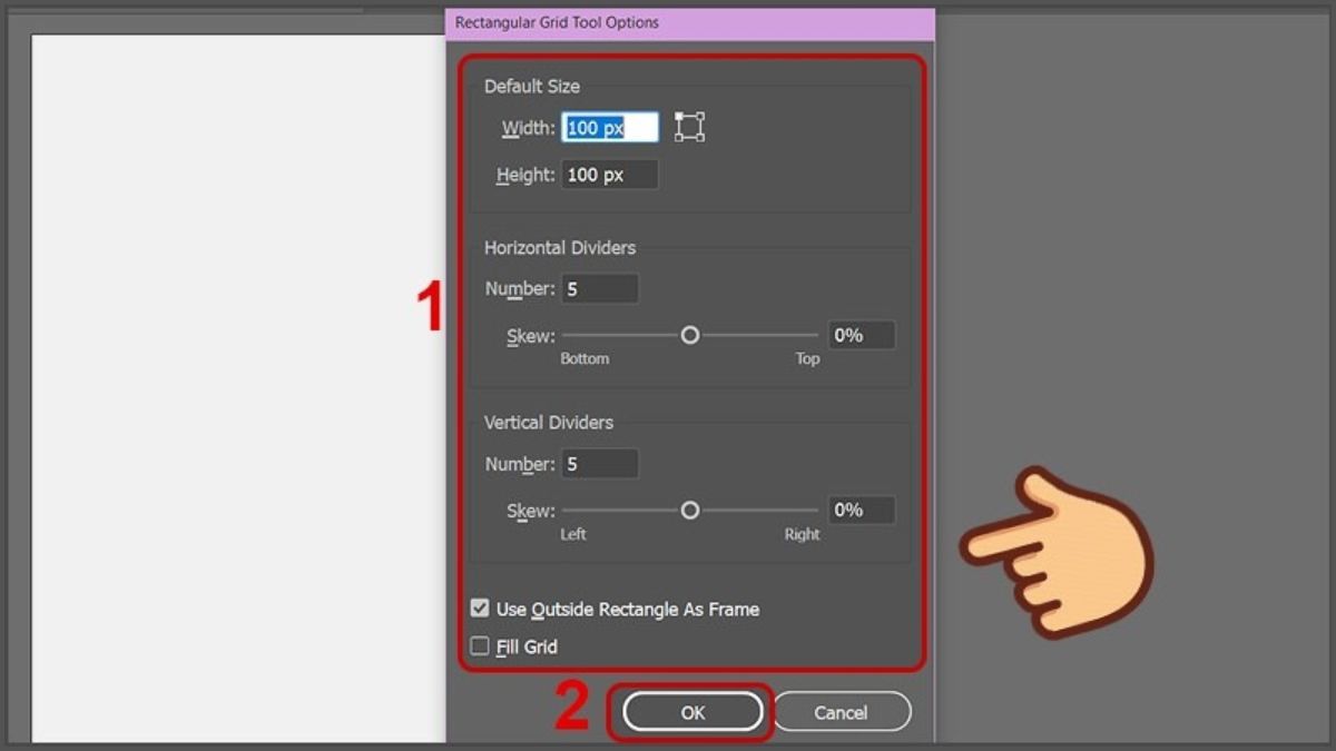 Sử dụng Grid để vẽ đối xứng trong Illustrator - bước 3