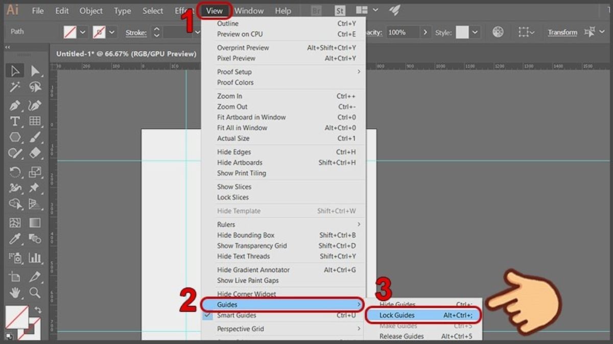 Sử dụng Guide để vẽ đối xứng trong Illustrator - bước 4