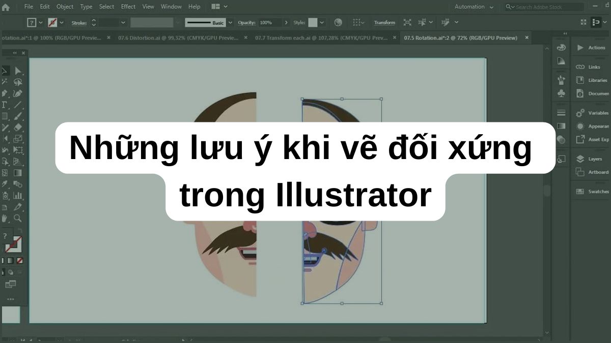 Những lưu ý khi vẽ đối xứng trong Illustrator