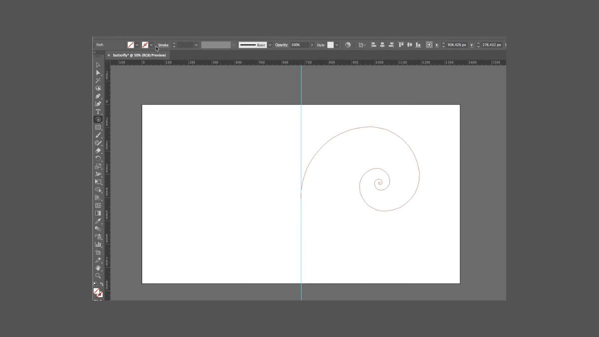 Sử dụng Symmetry để vẽ dối xứng trong Illutrator - bước 1