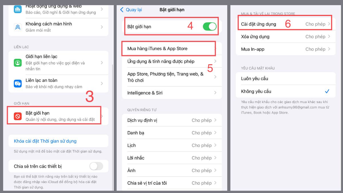 Cách khôi phục App Store bị ẩn do tài khoản quản lý - bước 2,3