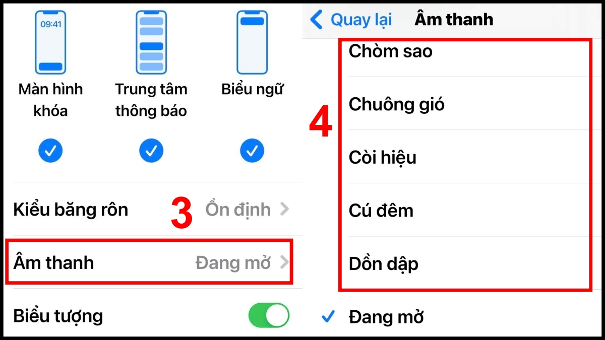 Cài âm báo cho từng ứng dụng trên iPhone - bước 3,4