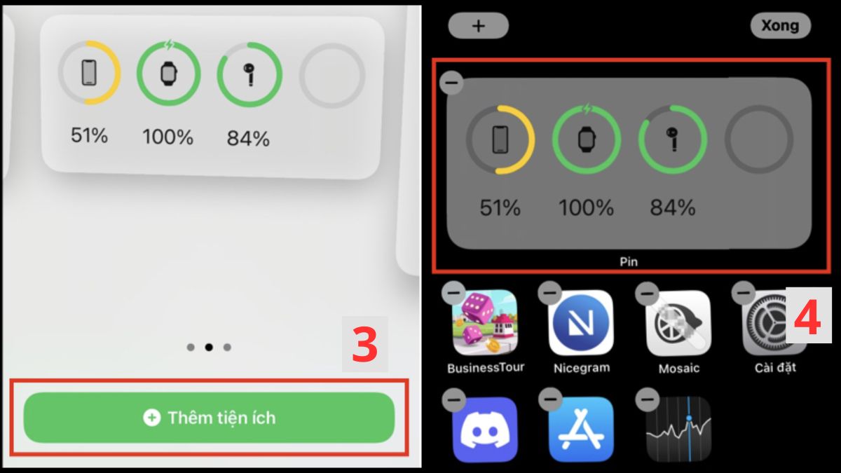 Cài phần trăm pin iPhone 11 bằng Widget - bước 3