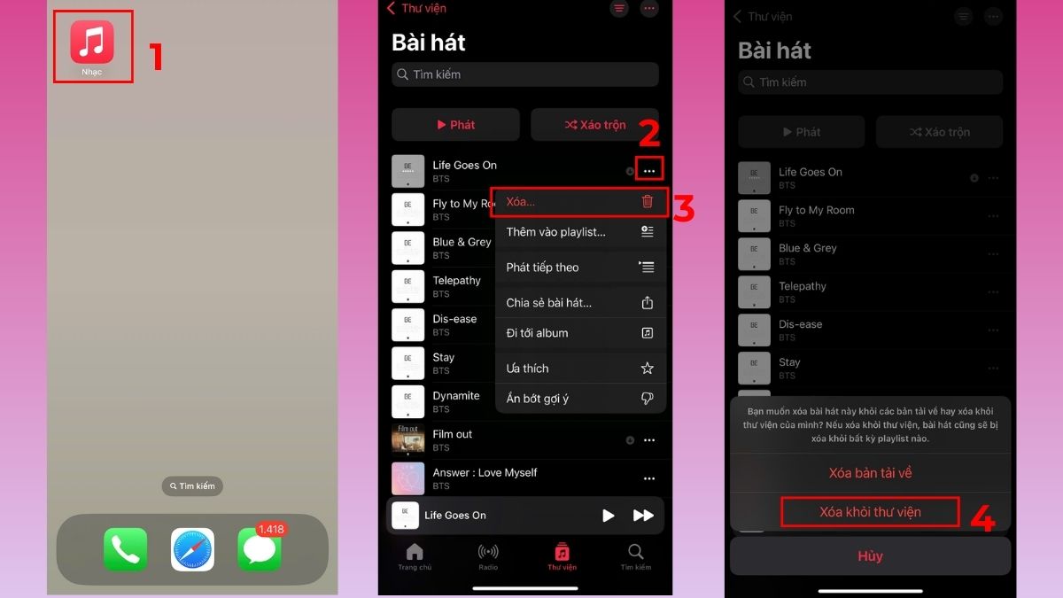 Cách xóa nhạc chuông iPhone bằng cách trực tiếp