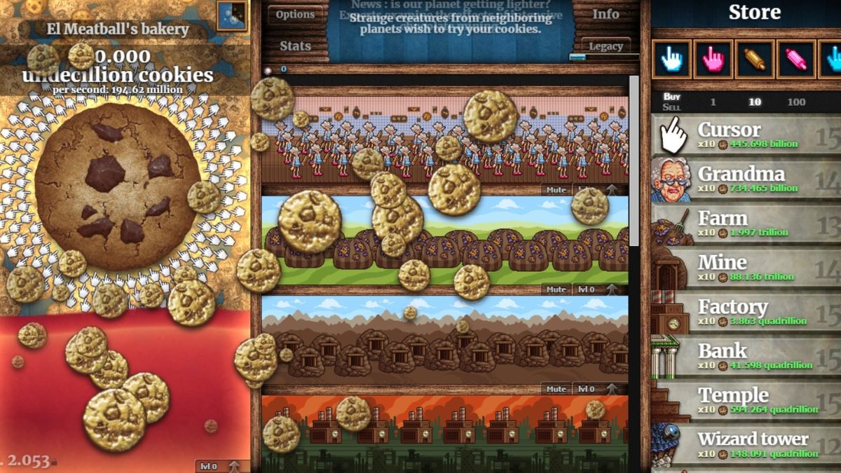 Game chơi bằng chuột trả phí Cookie Clicker
