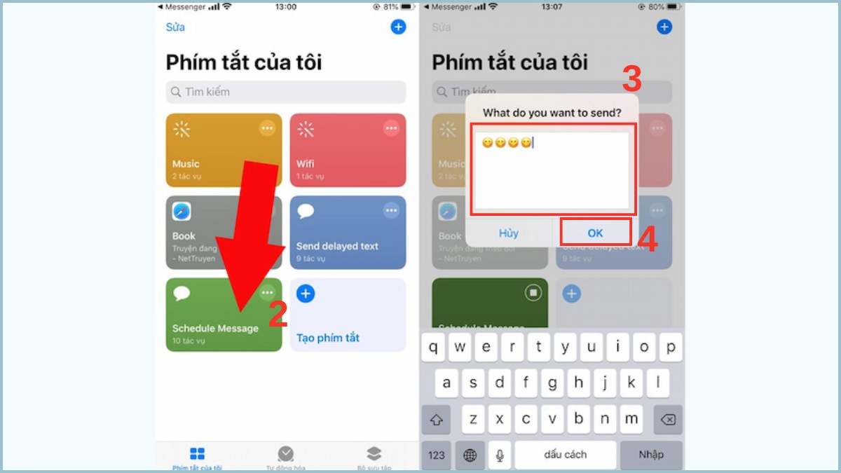 Hẹn giờ gửi tin nhắn trên iPhone bằng Scheduled - bước 2