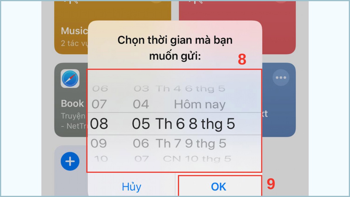 Hẹn giờ gửi tin nhắn trên iPhone bằng Siri Shortcuts iOS 12 - bước 4