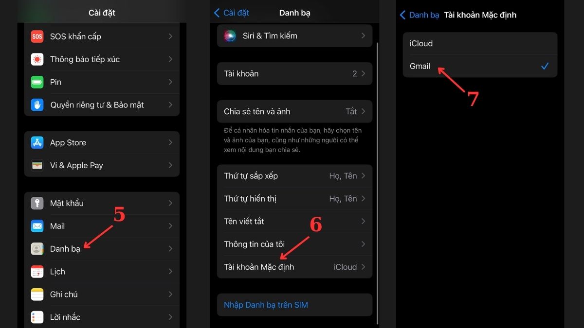 Cách khôi phục danh bạ Gmail trên iPhone - bước 2