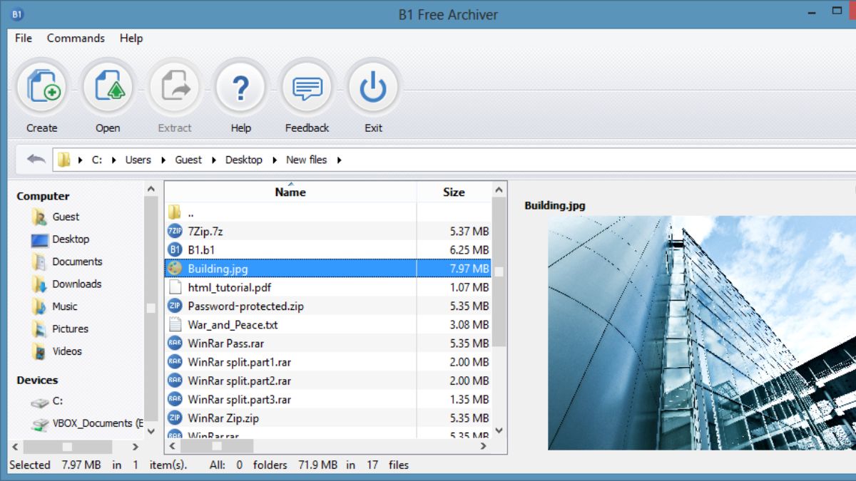 Phần mềm giải nén B1 Free Archiver