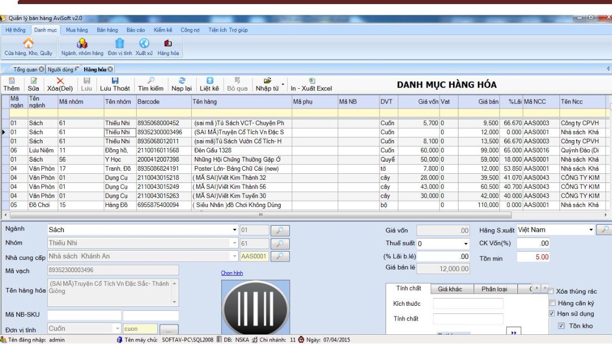 Phần mềm tính tiền An Việt Soft