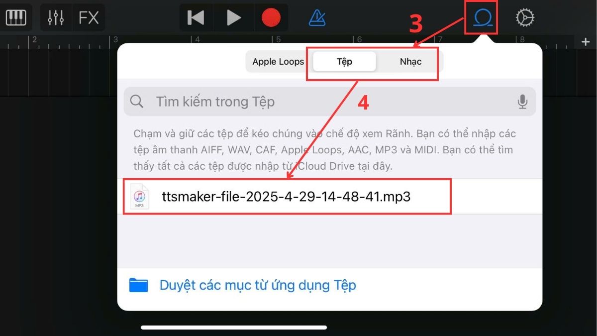 Tải nhạc chuông iPhone 11 Pro Max bằng GarageBand - bước 3