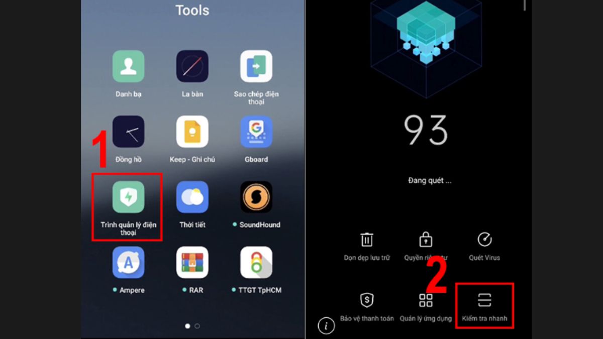 Cách test màn hình OPPO bằng Trình quản lý điện thoại - bước 1