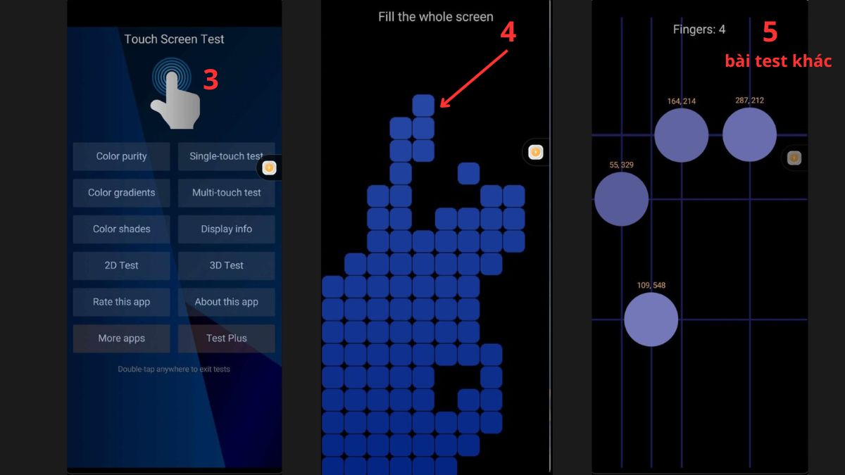 Cách test màn hình OPPO bằng Touch Screen Test - bước 2