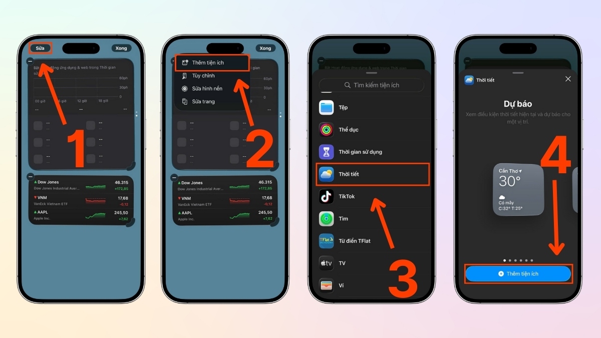 Khắc phục lỗi thời tiết trên iPhone không hoạt động bằng cách thêm Widget vào màn hình chính