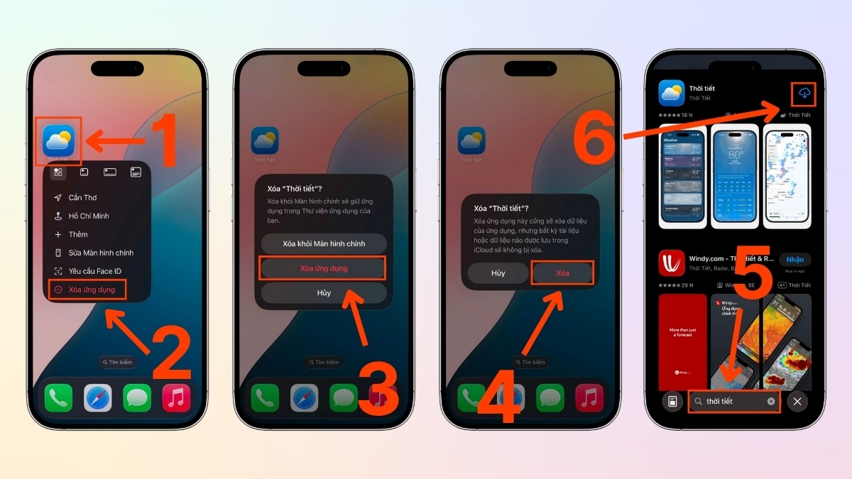 Khắc phục lỗi thời tiết trên iPhone không hoạt động bằng cách gỡ và cài đặt lại