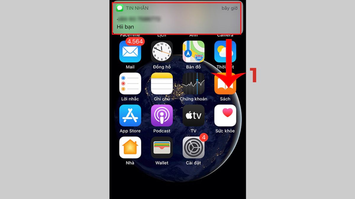 Xem thông báo iPhone trên màn hình khác - bước 1,2