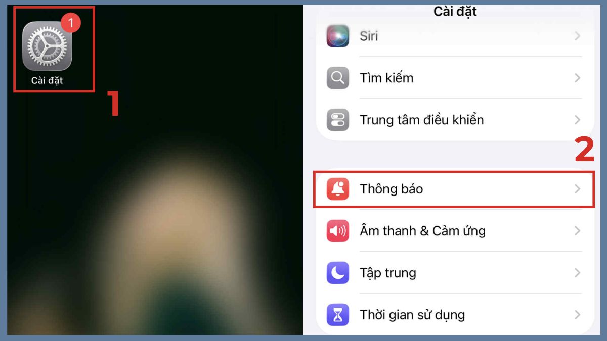 Cách cài đặt hiển thị thông báo trên màn hình khóa - bước 1