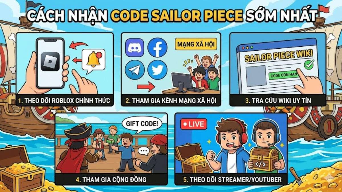Cách nhận thêm code Sailor Piece