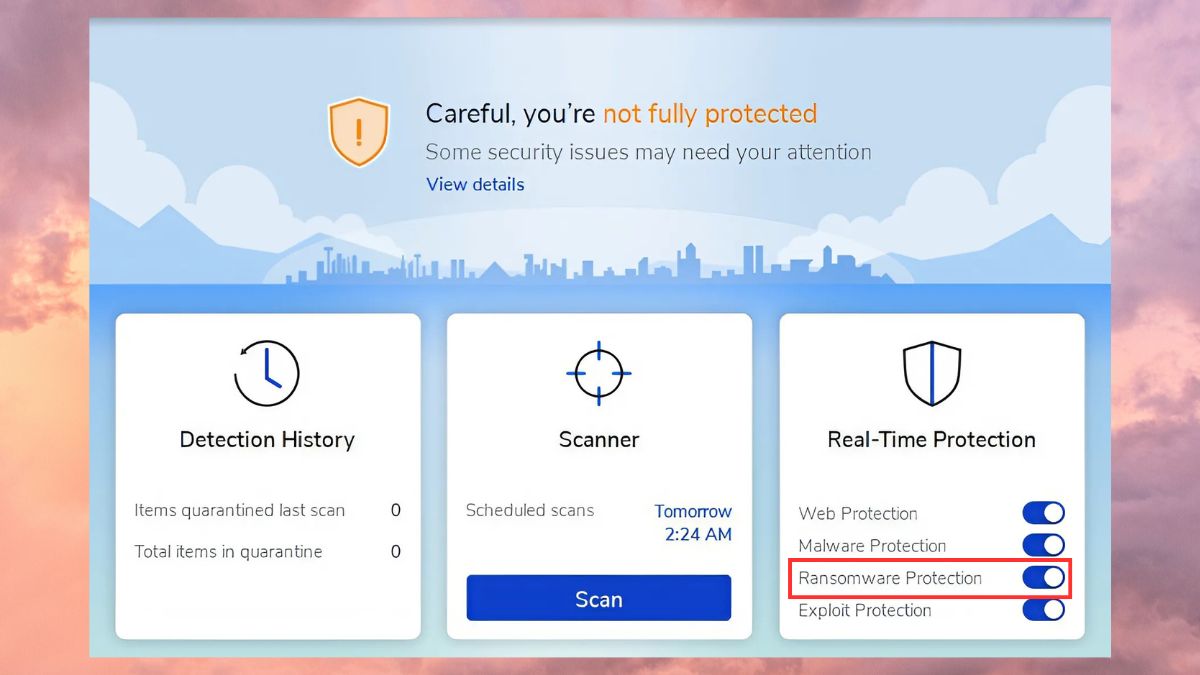 Bật chống ransomware trên Malwarebytes Free
