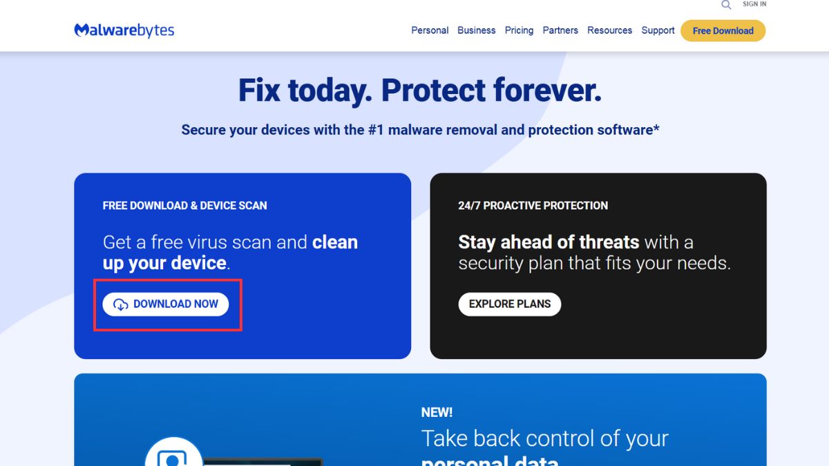 Cách tải Malwarebytes Free về máy