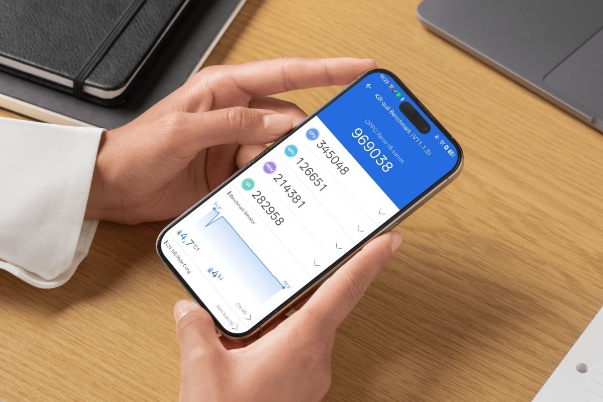 AnTuTu OPPO Reno16 F 5G đạt bao nhiêu điểm? Hiệu năng có đủ mạnh cho nhu cầu hằng ngày?