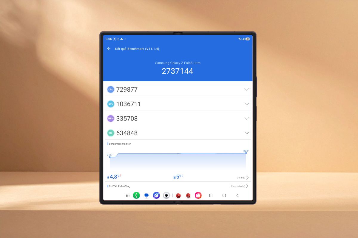 Điểm AnTuTu Samsung Galaxy Z Fold 8 Ultra bao nhiêu? Hiệu năng mạnh đến đâu?