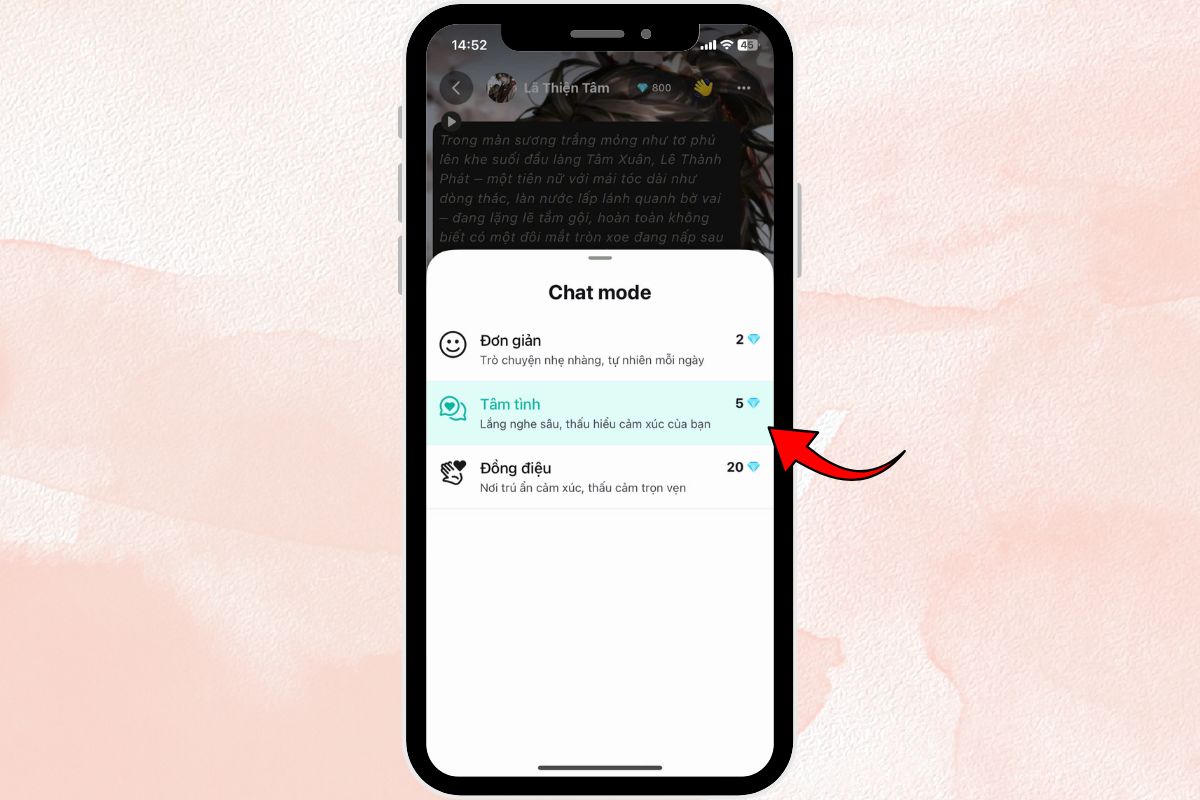 chọn chế độ chat phù hợp