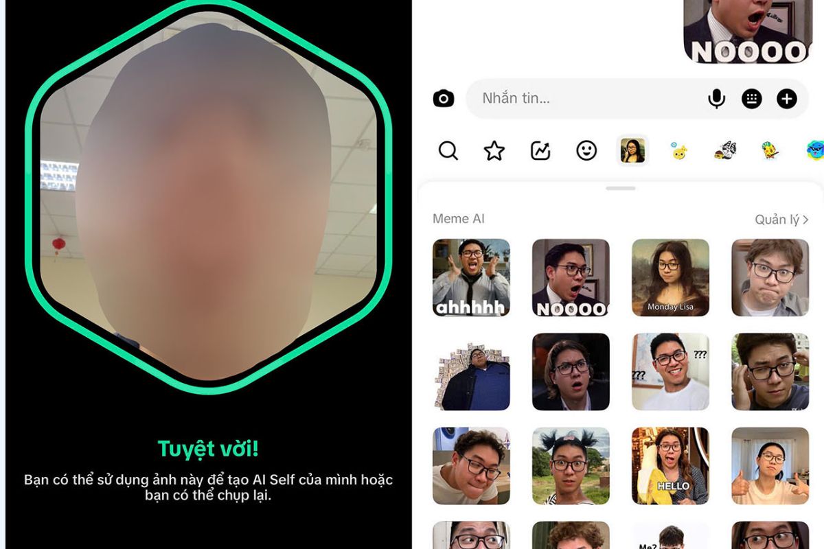Bộ meme AI khuôn mặt chính mình trên TikTok