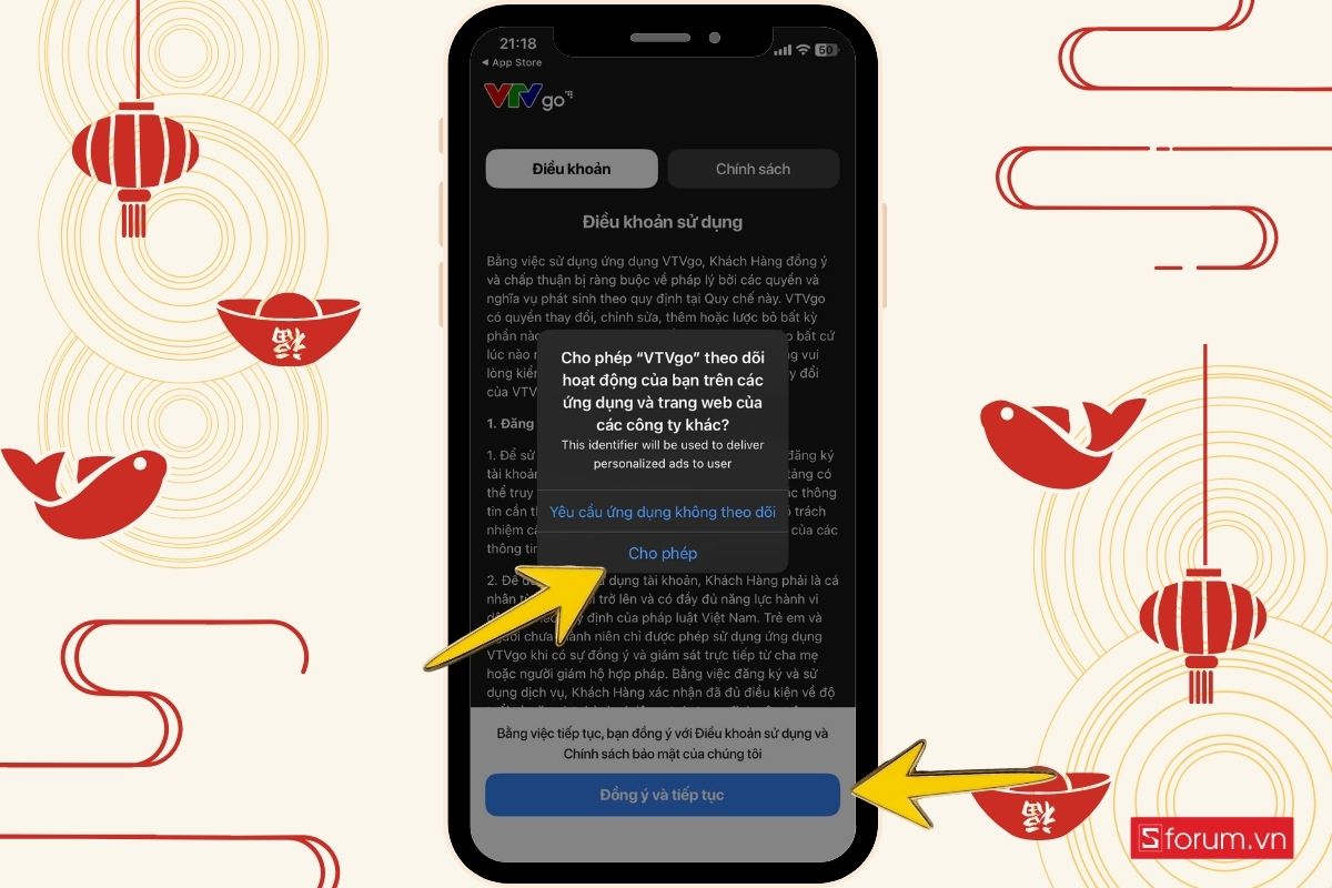 cấp phép cho VTV Go truy cập