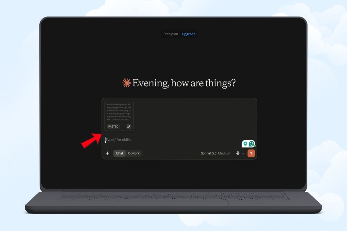 Nhập câu lệnh