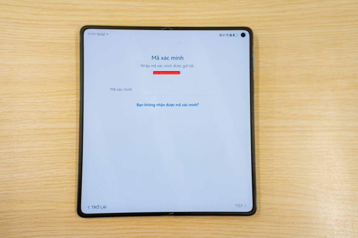 nhập mã xác minh
