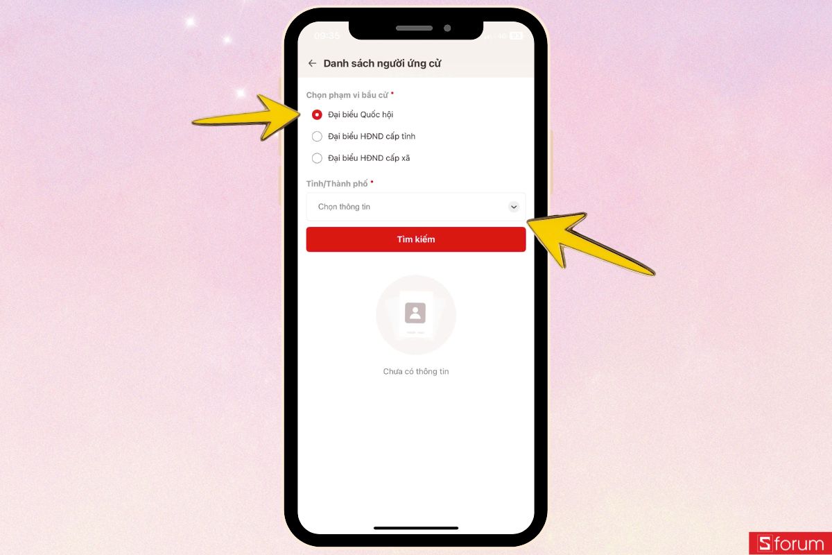 danh sách người ứng cử ĐBQH