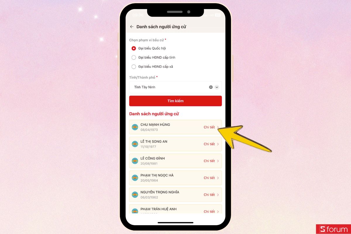 Thông tin người ứng cử