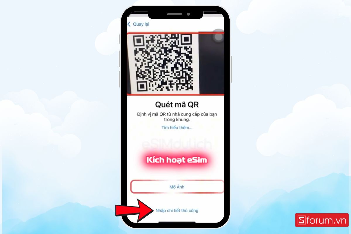 Quét mã QR eSIM