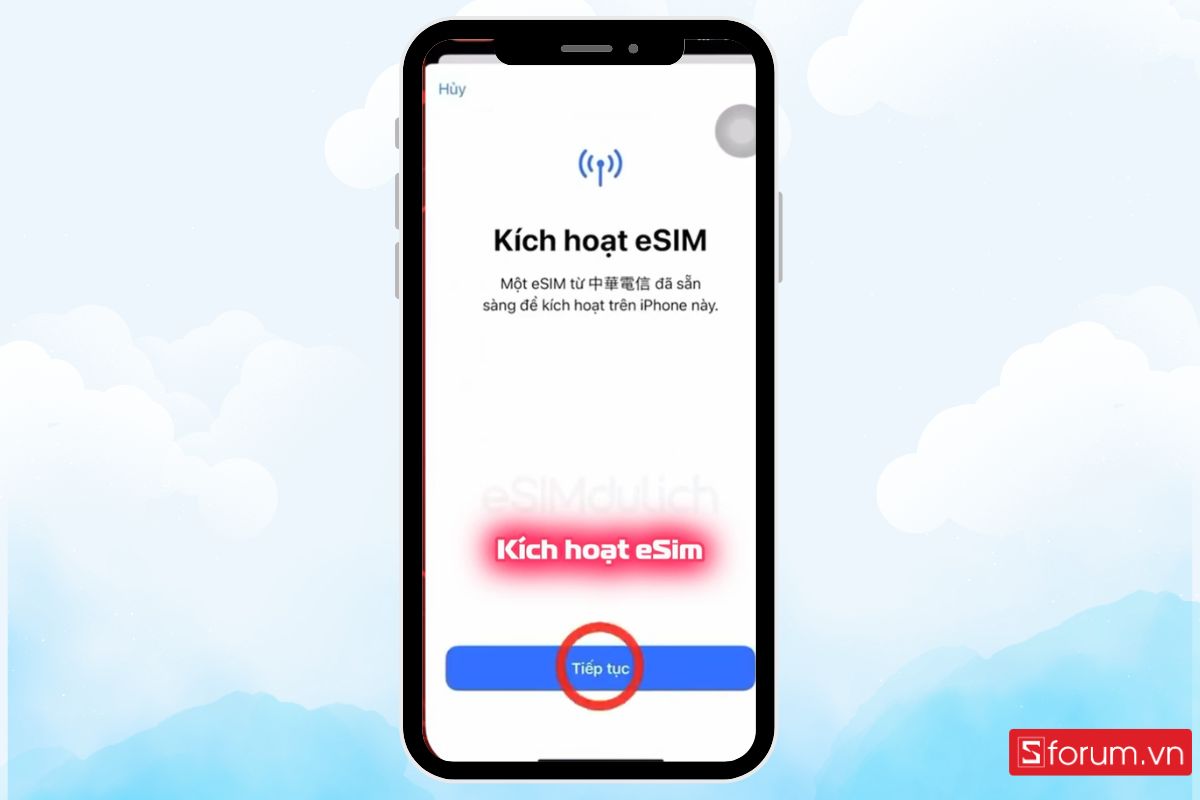 Xác nhận cài đặt eSIM