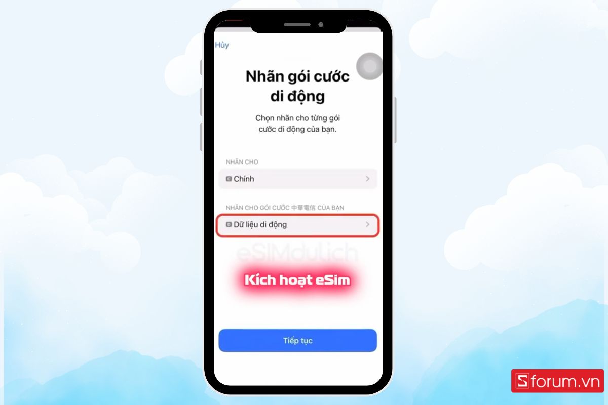 Thiết lập eSIM
