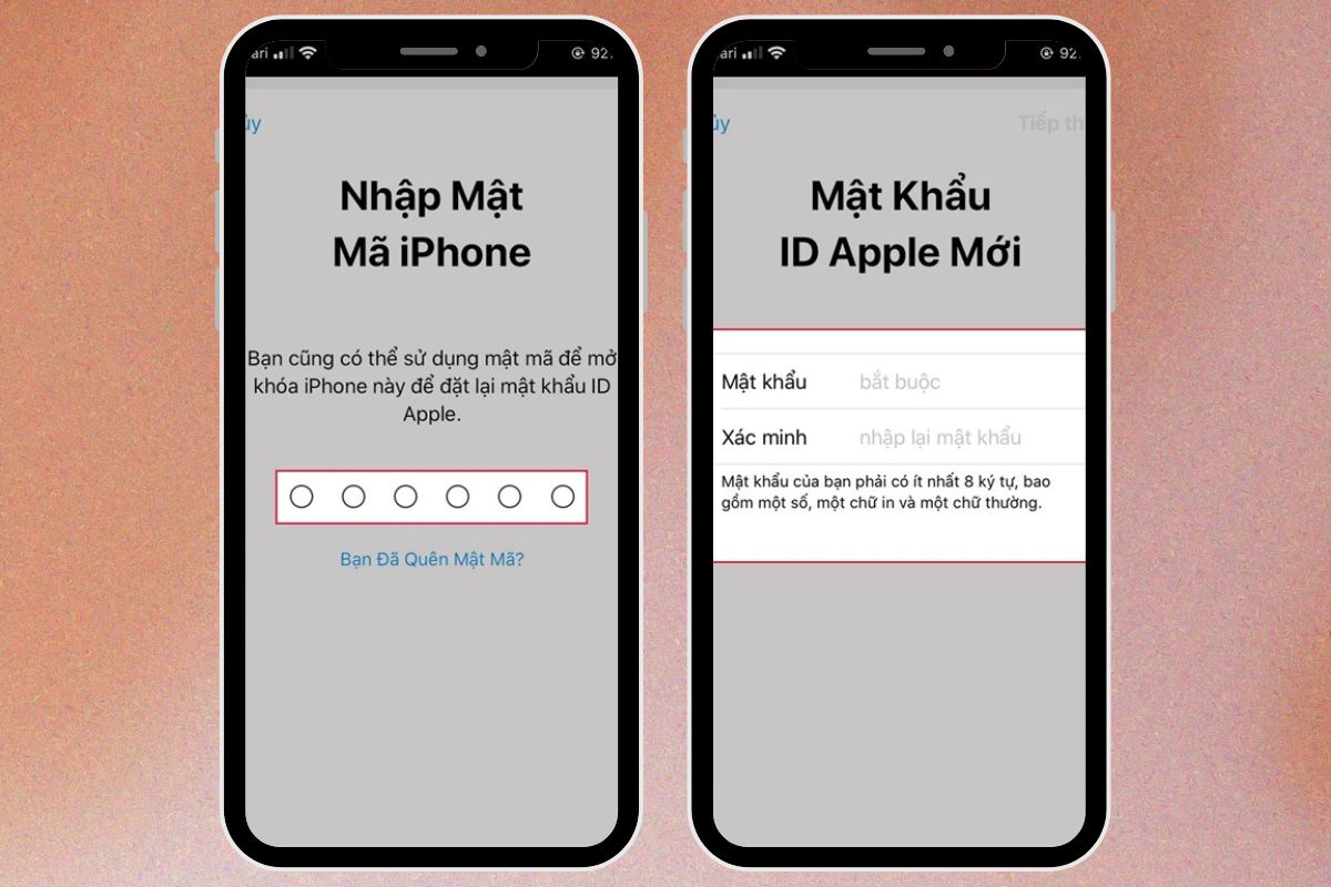 Đặt mật khẩu mới