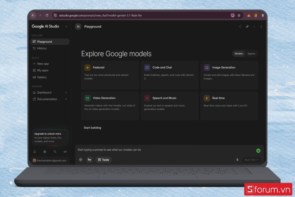 Truy cập Google AI Studio