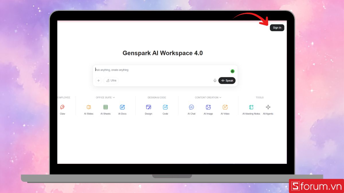 Đăng nhập Genspark AI