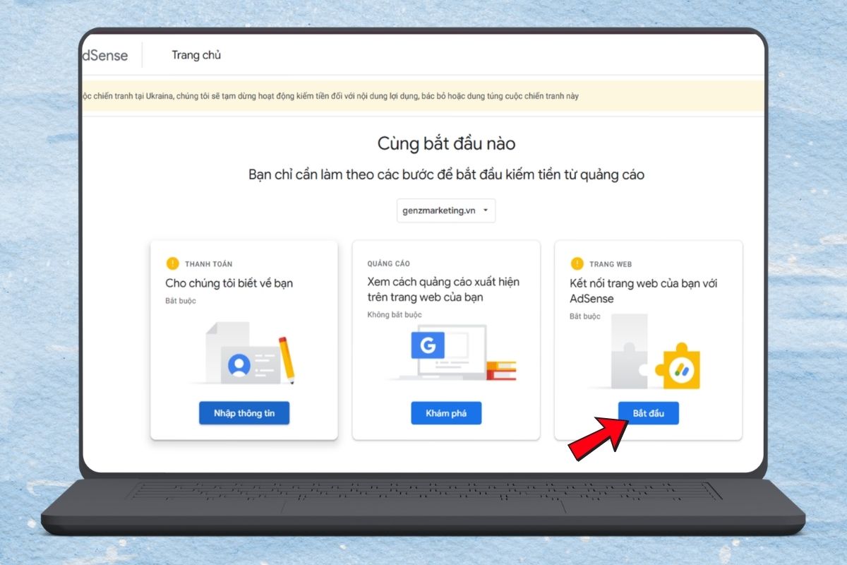 Kết nối website với AdSense