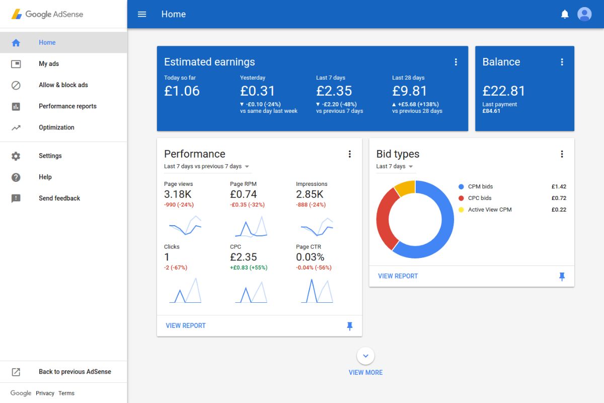 Các loại tài khoản Google AdSense phổ biến