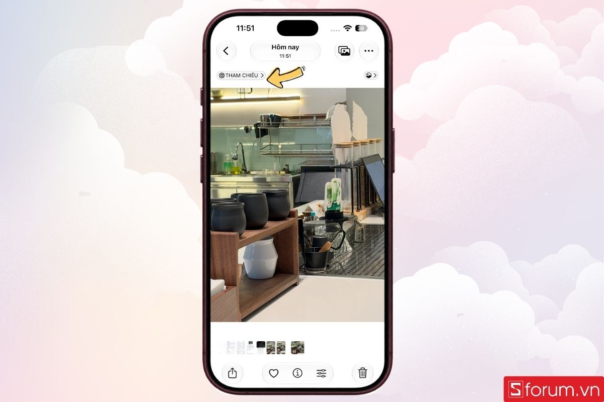 Mở ảnh tham chiếu vừa chụp