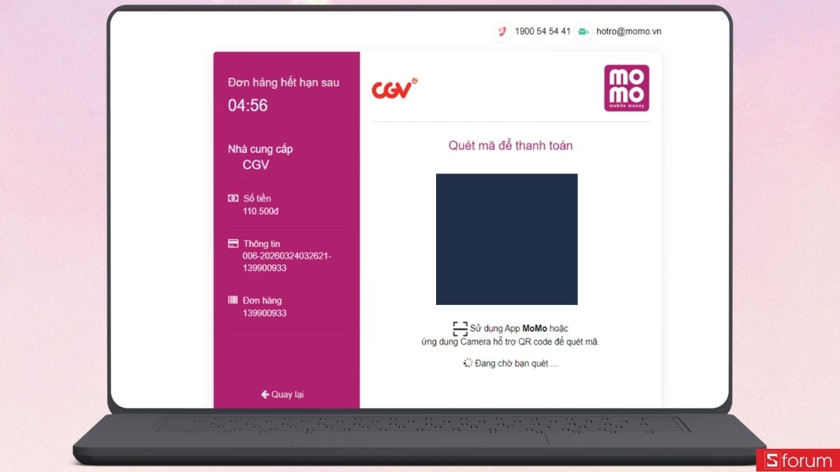 Chọn phương thức thanh toán momo