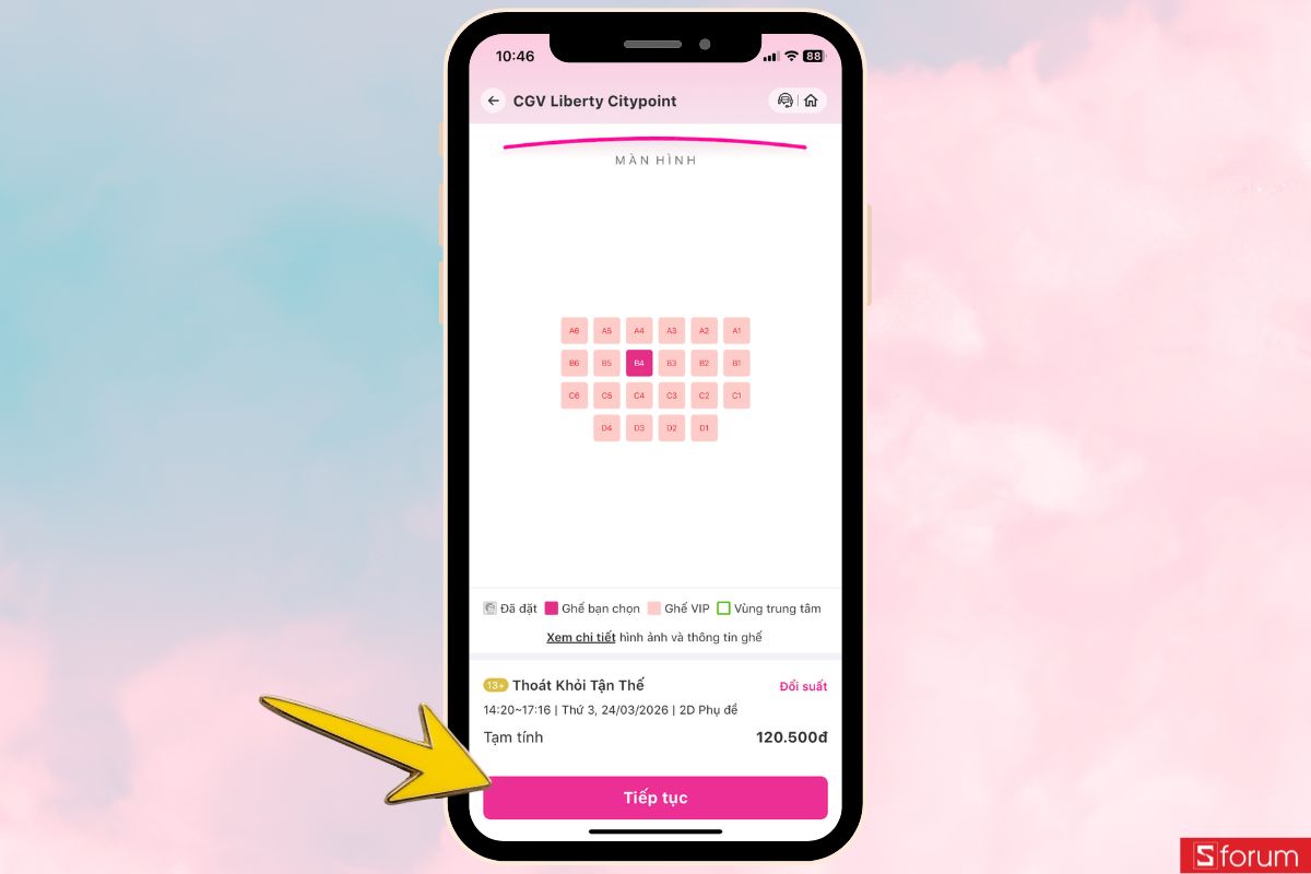 chọn ghế ngồi cgv