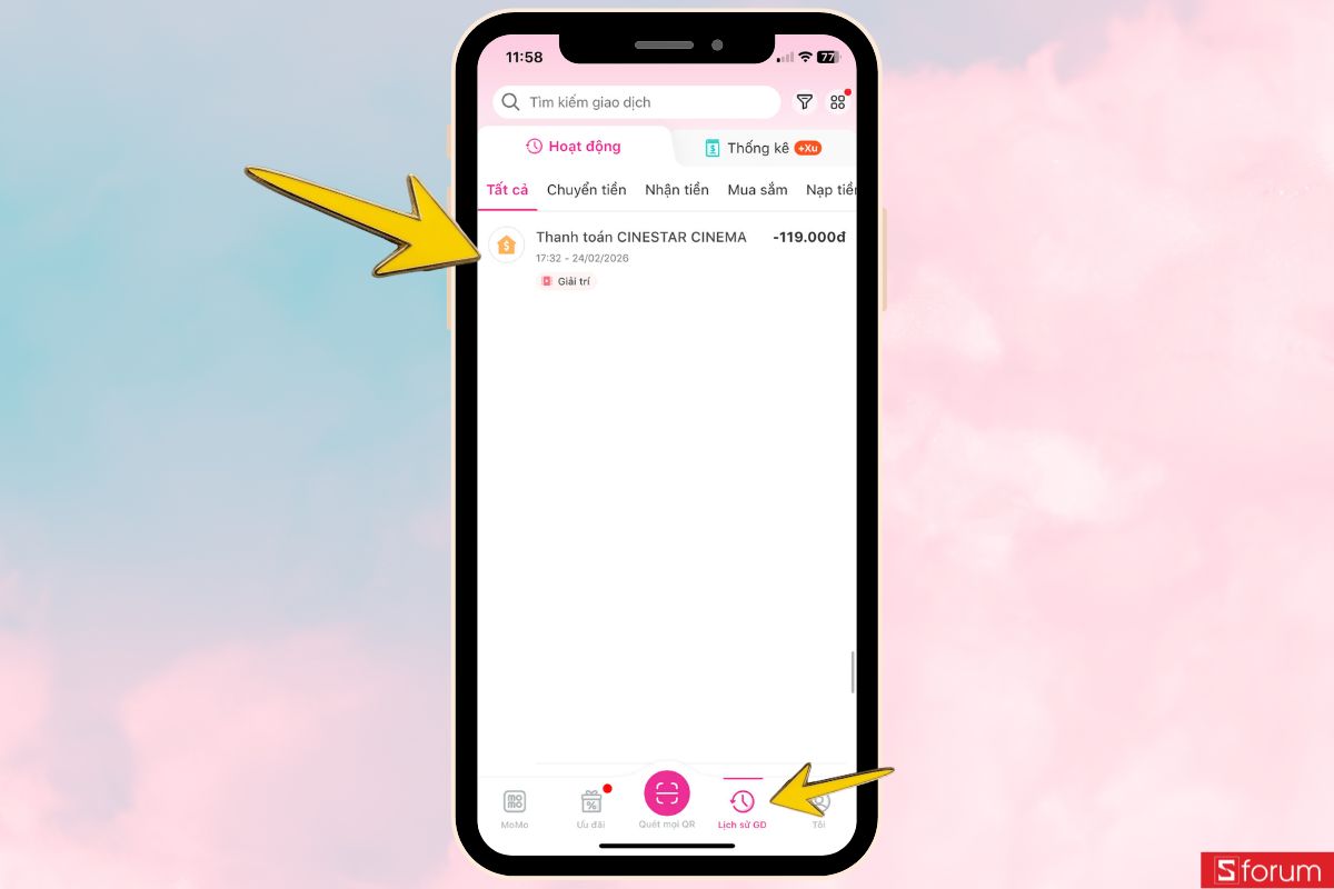 Nhận vé điện tử trên ứng dụng 